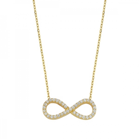 Colier argint 925 aurit cu simbolul infinit si zirconii albe - Infinite You CTU0052 [0]